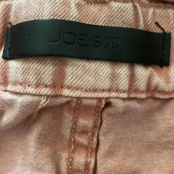 JOE’S Jeans The Brinkley pink wash sz 28 high rise paper bag with zip, snap, tie - Picture 3 of 8